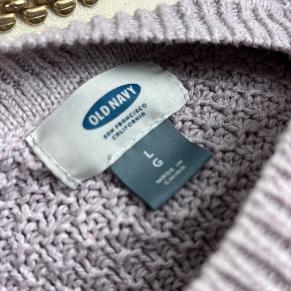 Old Navy crew neck lavender knit pullover sweater size large - Picture 5 of 8
